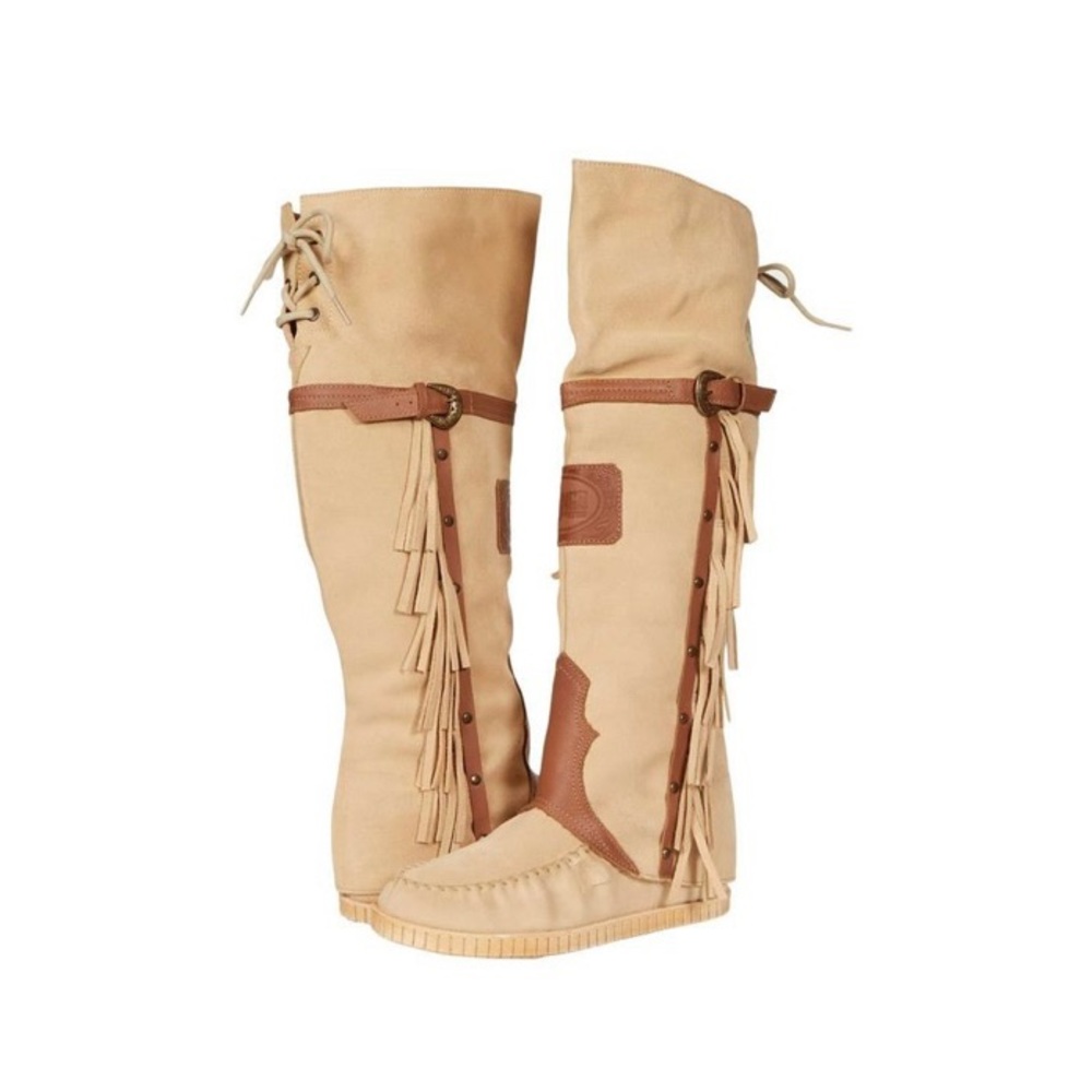 Dingo Caddo Moccasin Wedge Boots size 8.5 NWT color-natural